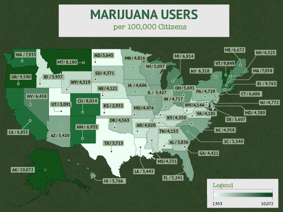 marijuana users per 100,000 citizens