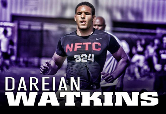 In a one-day camp packed with the region's best talent, Watkins wasn't swallowed up by his surroundings; he distinguished himself with a strong showing at the NFTC (Dareian Watkins).