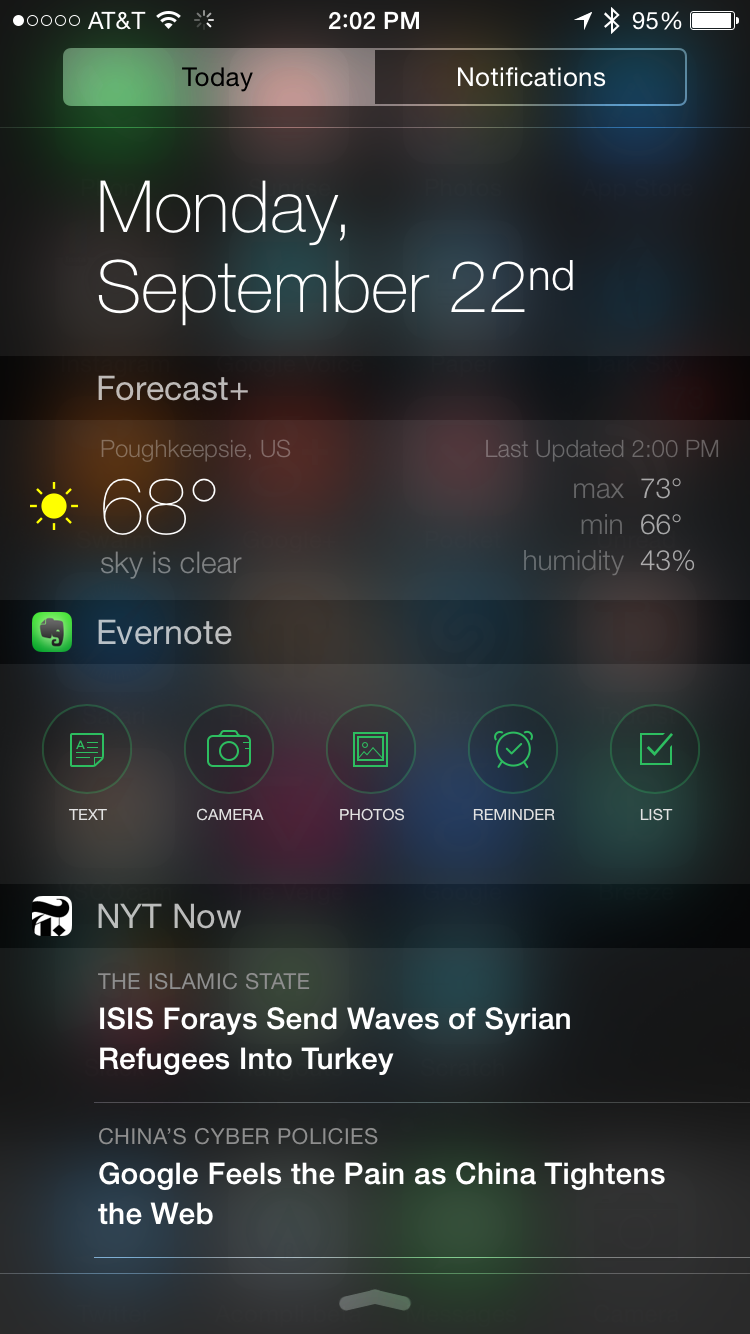 iOS 8 screenshots