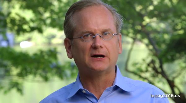 Lawrence Lessig in the YouTube video announcing his exploration of a presidential run