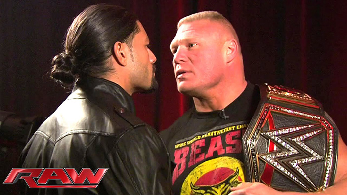 Reigns and Lesnar on Snowstorm RAW