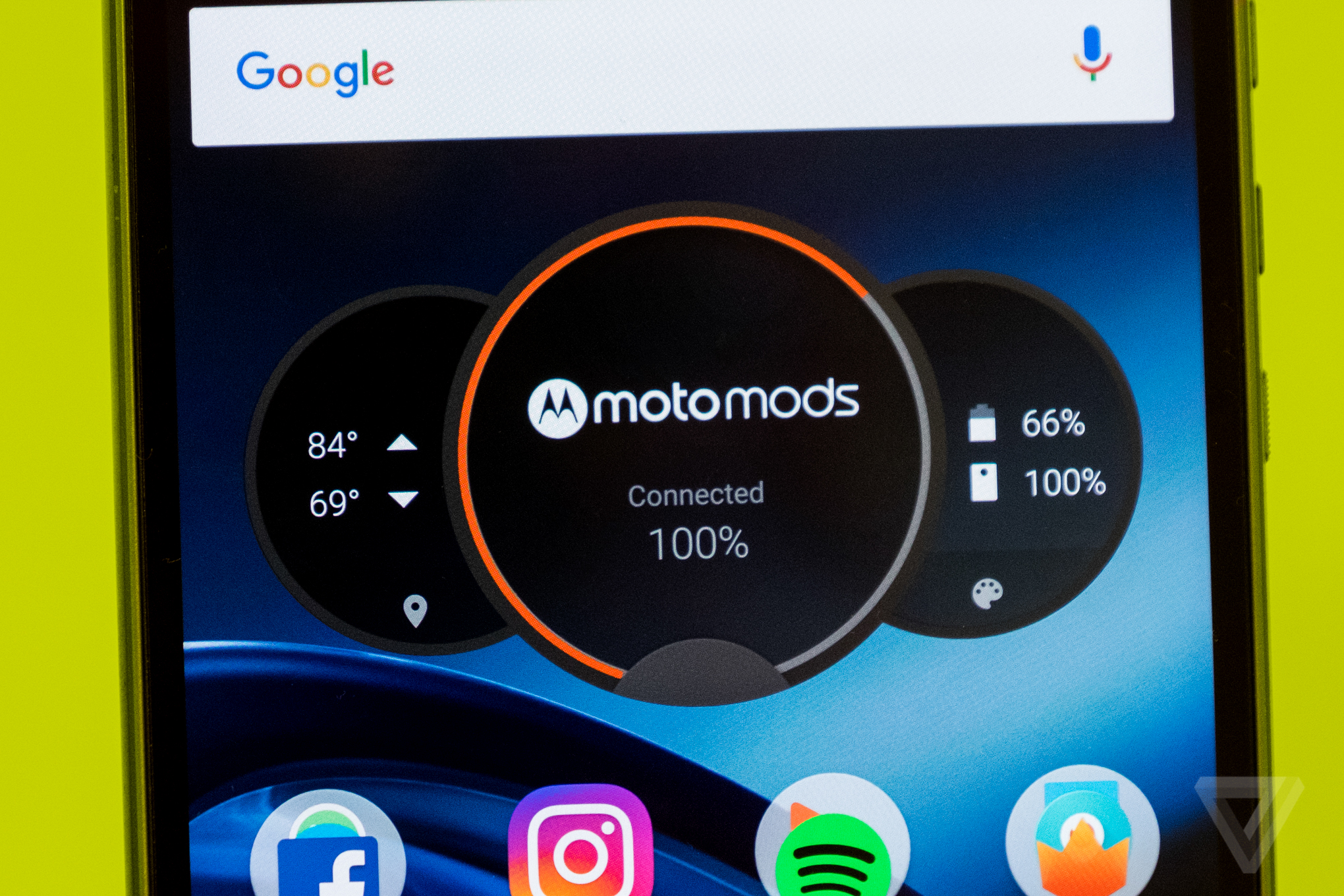 Moto Z moto mods screen